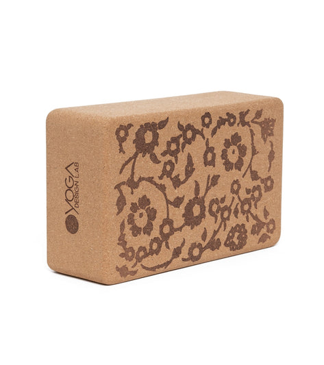 Yoga Design Lab Cork Yoga Block Floral Batik Tonal