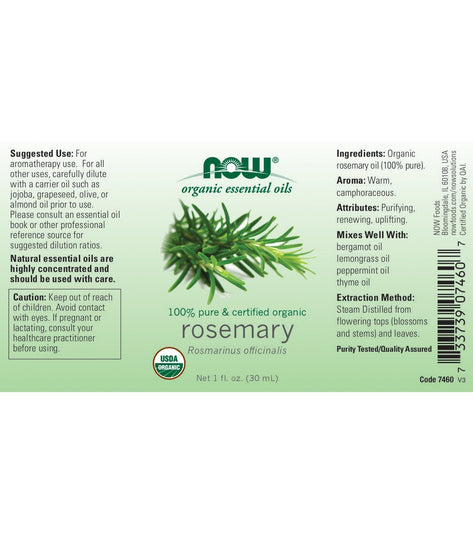 NOW Organic Rosemary Oil 1 oz
