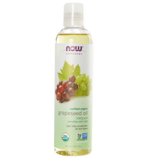 NOW 100% Pure Organic Grape Seed Oil 8 oz