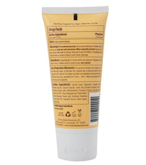 Babo Botanicals Clear Zinc Fragrance Free SPF 30 Sunscreen