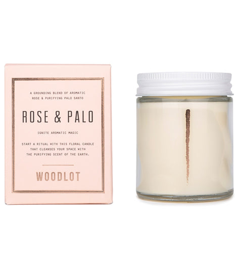 Woodlot Rose + Palo Santo Candle, 8 oz